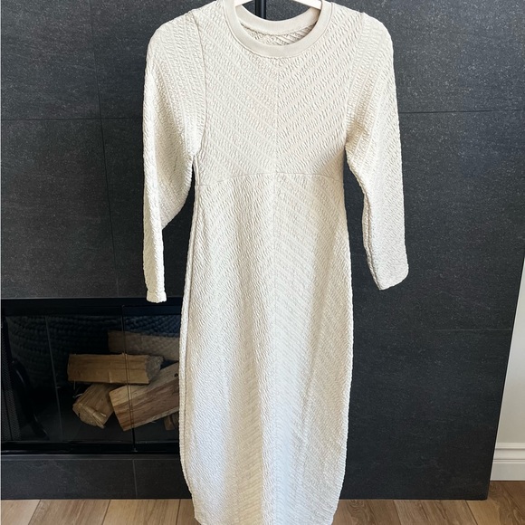 Free People Ivory Gabby Seamless Midi Dress Size Medium Large - Picture 5 of 13
